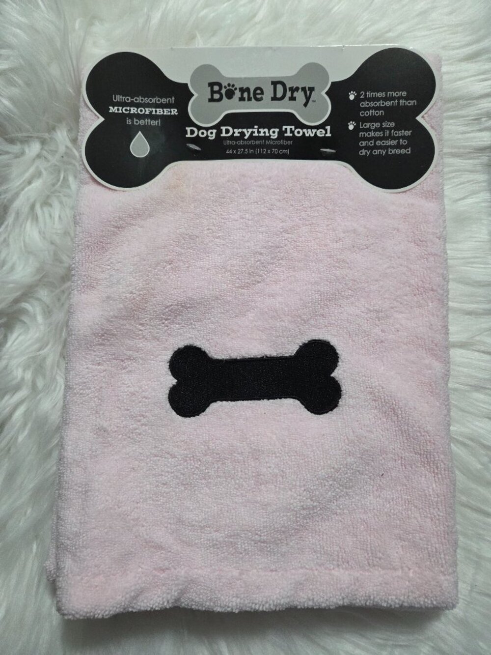 Bone Dry Pale Pink Dog Drying Towel